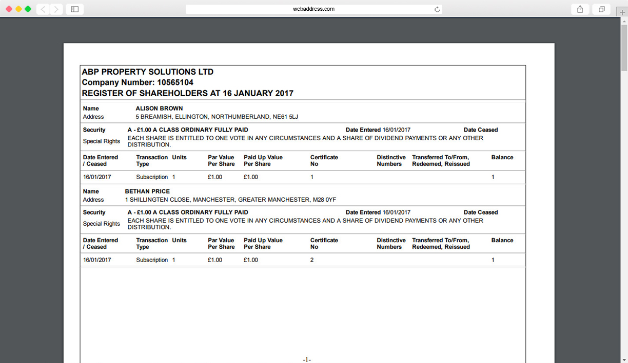companies house registers