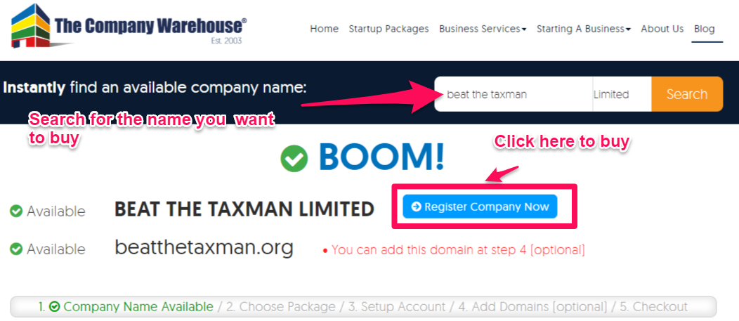 How to check a business name using our search tool.