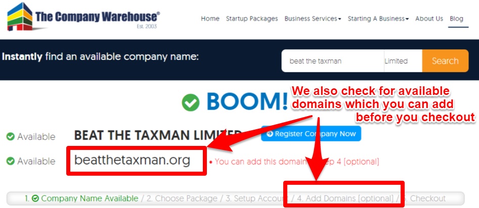 how to buy a domain name and company name