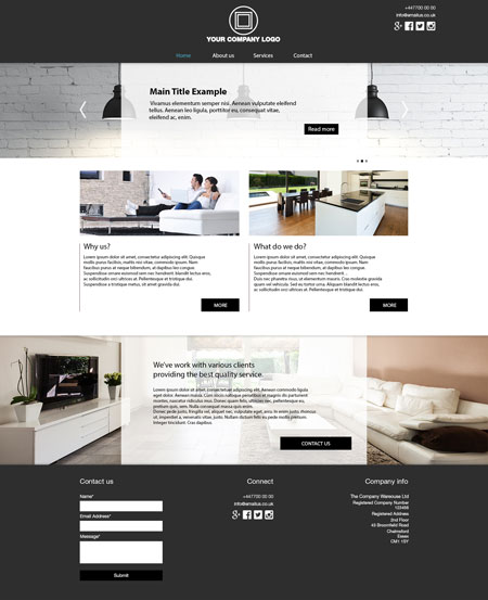 Services Website Layout 2 – Homepage