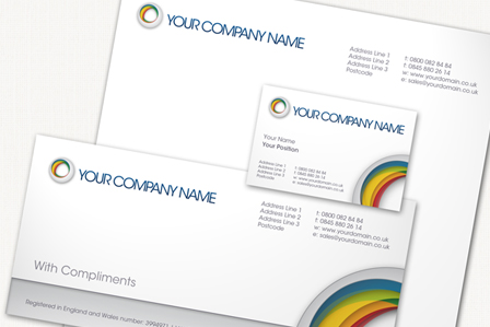 Business stationery with registered company details