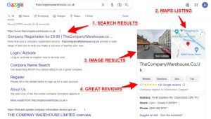 Image showing google search results for a specific domain