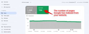 Image showing indexed pages using Google Search Console